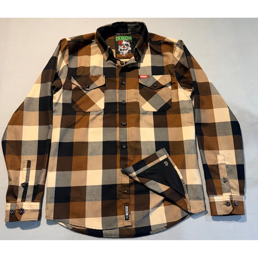 Dixxon Mens Sanchez Button Down Flannel Shirt Size Small